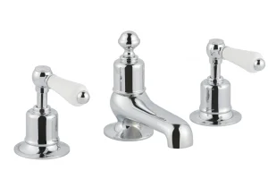 Just Taps Grosvenor Lever Three Hole Deck Mounted Basin Mixer Chrome