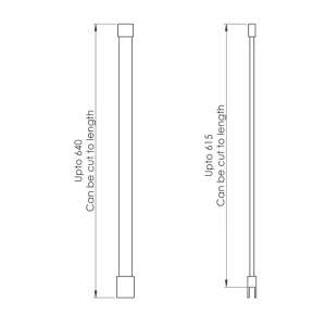 Abacus Ceiling Support Arm 600mm Brushed Nickel technical drawing - Image 2
