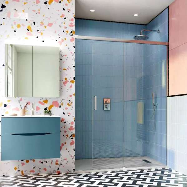 Crosswater Design 8 Soft Close Sliding 8mm Shower Door 1200mm Silver