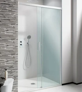 Crosswater Design 8 Soft Close Sliding 8mm Shower Door 1200mm Silver detail view - Image 3