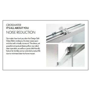 Crosswater Design 8 Soft Close Sliding 8mm Shower Door 1700mm Silver detail view - Image 6