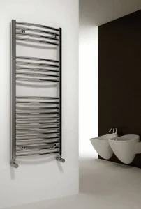 Reina Diva 400 X 1000 Towel Radiator Chrome Curved detail view - Image 2