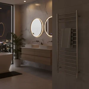 AVA Trend Ladder 1200 x 500mm Brushed Stainless Steel Towel Rail detail view - Image 2