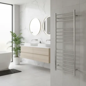 AVA Trend Ladder 1200 x 500mm Brushed Stainless Steel Towel Rail detail view - Image 3