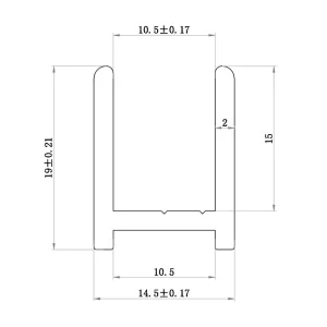 Abacus Glass Surface Channel Pack Brushed Nickel 10mm technical drawing - Image 2