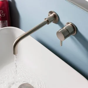 Crosswater Mpro Basin 2 Hole Set Wall Mounted Stainless detail view - Image 3