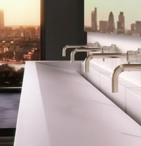 Crosswater Mpro Basin 2 Hole Set Wall Mounted Stainless detail view - Image 5