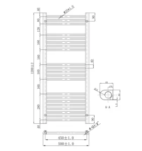 Just Taps Vos Radiator Bbr 1200 X 500 technical drawing - Image 2