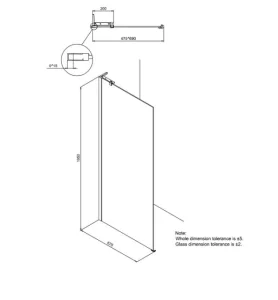 Crosswater Design 8 Side Panel 700 Silver detail view - Image 4