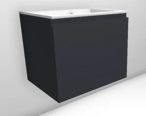 Faeber Mode 600mm 1 Drawer Basin Vanity Unit Ral 7024 Graphite Grey Matt