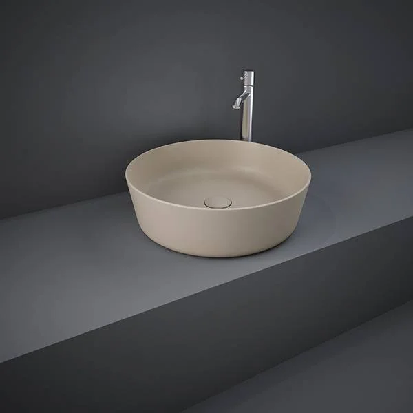 Rak Feeling 42cm Round Counter Top Wash Basin In Matt Cappuccino