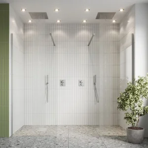 Crosswater Mpro Stream 380x380 Recessed Shower Head Stainless Steel Effect detail view - Image 3