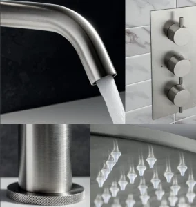 Crosswater Mpro Stream 380x380 Recessed Shower Head Stainless Steel Effect detail view - Image 6