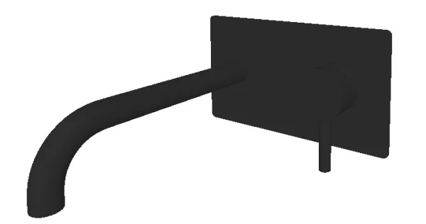 Ava Trend 2 Hole Wall Mounted Bath Mixer W/ Backplate - Brushed Black