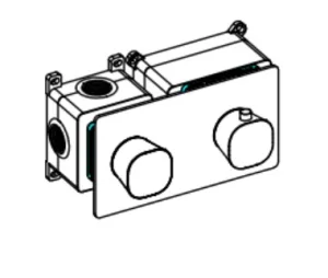 Ava Purity 2 Way 2 Handle Thermostatic Valve W/ Backplate - Polished Stainless Steel detail view - Image 3