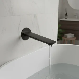 Ava Purity Wall Mounted Bath Spout - Brushed Black detail view - Image 2