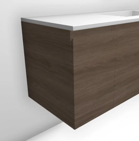 Faeber Mode 300mm 1 Drawer Side Vanity Unit Teak