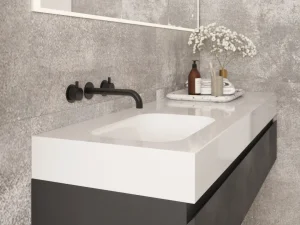 Ava Trend 2 Hole Wall Mounted Basin Mixer W/ Flanges - Brushed Black detail view - Image 8