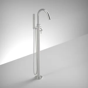 Ava Trend Floor Mounted Bath Shower Mixer - Brushed Stainless Steel