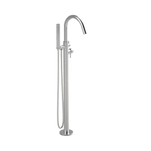 Ava Trend Floor Mounted Bath Shower Mixer - Brushed Stainless Steel detail view - Image 5