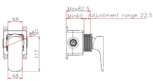 Ava Purity Hot & Cold Stop Valves W/ Flanges - Brushed Brass technical drawing - Image 2