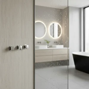 Ava Purity 2 Way 3 Handle Thermostatic Valve W/ Flanges - Polished Stainless Steel detail view - Image 2