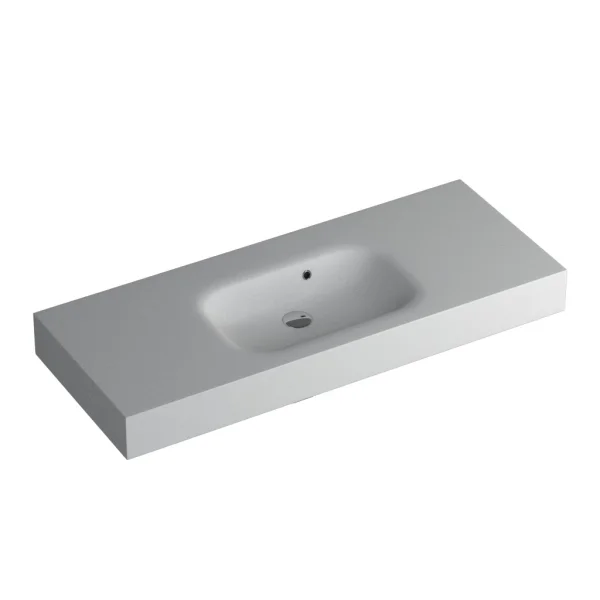 Faeber Infinite S1 Pearl 1200mm Single Central Wall Hung Basin White Matt