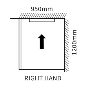 Abacus Elements Infinity Tray Kit 1200x950 Right Hand technical drawing - Image 4
