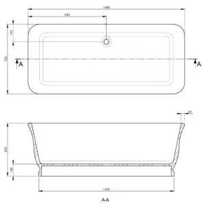 Bc Designs Magnus Bath 1680 X 750 (no Waste) Powder Blue detail view - Image 2