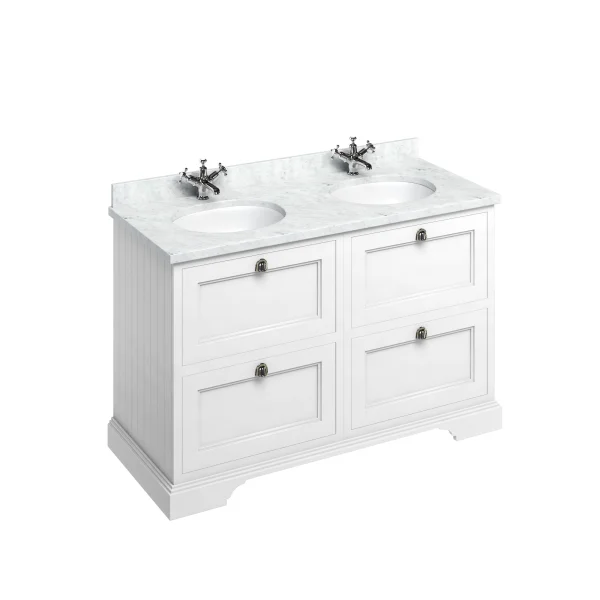Burlington White Double Vanity Bowl Minerva Carrara