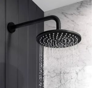 Crosswater Shower Arm 350mm Matt Black detail view - Image 2