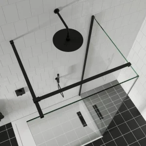 Crosswater Shower Arm 350mm Matt Black detail view - Image 3