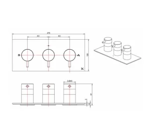 Crosswater Mpro 3 Handle Trimset (must Be Paired With Wlbp2001r+) Brushed Brass detail view - Image 3