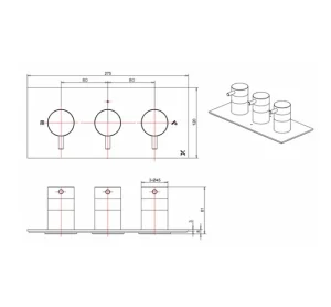 Crosswater Mpro 3 Handle Trimset (must Be Paired With Wlbp2001r+) Chrome detail view - Image 4