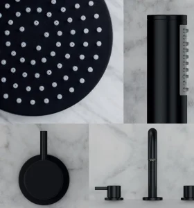 Crosswater Mpro Stream 380x380 Recessed Shower Head Matt Black detail view - Image 4