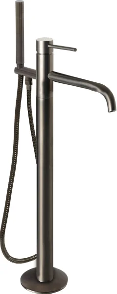 Just Taps Vos Floor Standing Bath Mixer With Kit Brushed Black