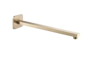 Just Taps Hix Wall Mounted Shower Arm 380mm Brushed Brass
