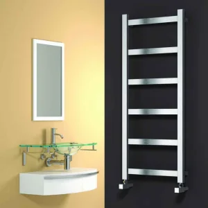 Reina Mina Polished Stainless Steel Radiator - 1170 X 480 detail view - Image 2