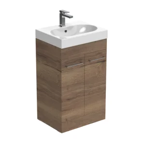 Saneux Austen 50cm 2 Door Floor Standing Unit - English Oak detail view - Image 2