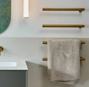 Thermosphere 12v Heated Towel Bar Single Round 500mm Brushed Stainless