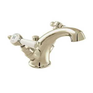 Booth & Co. Mono Basin Mixer With Pop-up Waste Nickel & Crackled White