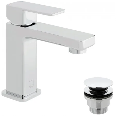 Vado Phase Mini Mono Basin Mixer Single Lever Deck Mounted With Universal Waste Chrome