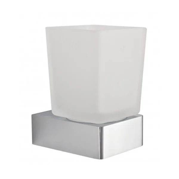 Vado Shama Frosted Glass Tumbler And Holder Wall Mounted Chrome