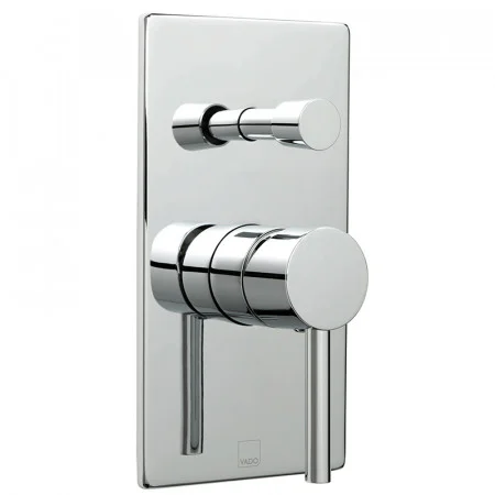 Vado Zoo 2 Outlet Single Lever Concealed Manual Valve With Diverter Rectangular Backplate Chrome