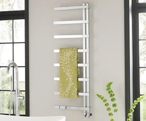 Vogue Keys II Towel Radiator Heating Only - Chrome 1080X500 detail view - Image 3