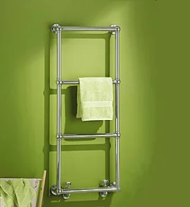 Vogue Ballerina WM - BR Towel Radiator Heating Only - Chrome 1275X675 detail view - Image 2