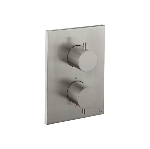 Crosswater Crossbox MPRO 3 Outlet Trim & Levers Brushed Nickel