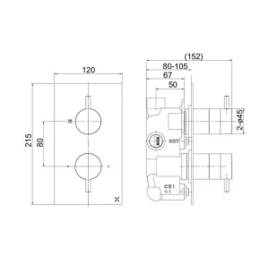 Crosswater Mpro 2 Handle Trimset (must Be Paired With Wlbp1500rc+) Chrome detail view - Image 4