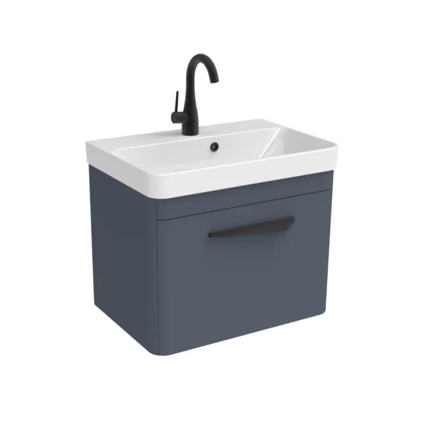 Saneux Hyde 55cm 1 Drawer Wall Mounted Unit - Matte Fiord