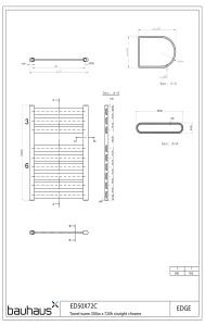 Crosswater Edge Towel Warmer 500w X 720h Straight Anthracite technical drawing - Image 2
